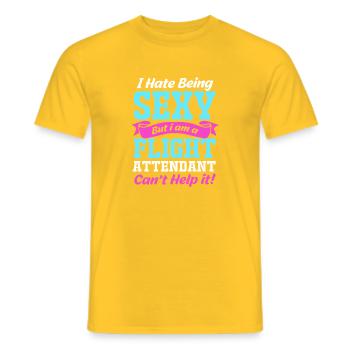 Hôtesse de l’air hôtesse de l’air - T-shirt homme - jaune - Devant - AI Model Male 178 dark (178cm)