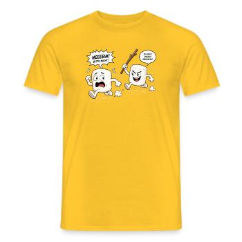 Lustige Marshmallow Verfolgungsjagd Comic  - Männer T-Shirt - Gelb - Vorne - AI Model Male 178 dark (178cm)