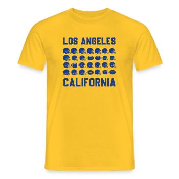 Motifs du football américain californien à Los Angeles - T-shirt homme - jaune - Devant - AI Model Male 178 dark (178cm)