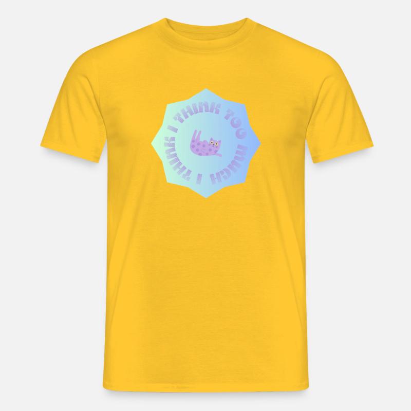 I think too much #1 - Männer T-Shirt - Gelb