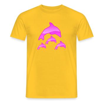 Delfine - Männer T-Shirt - Gelb - Vorne - AI Model Male 178 dark (178cm)