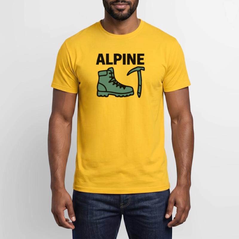 Wanderschuh Eispickel Alpine Bergsteigen Klettern Männer T-Shirt