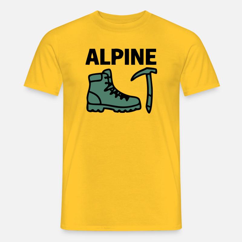 Wanderschuh Eispickel Alpine Bergsteigen Klettern - Men's T-Shirt - yellow