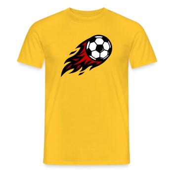 Balle de feu de football - T-shirt homme - jaune - Devant - AI Model Male 178 dark (178cm)