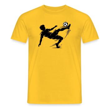 Fallrückzieher Fussball Silhouette - Männer T-Shirt - Gelb - Vorne - AI Model Male 178 dark (178cm)