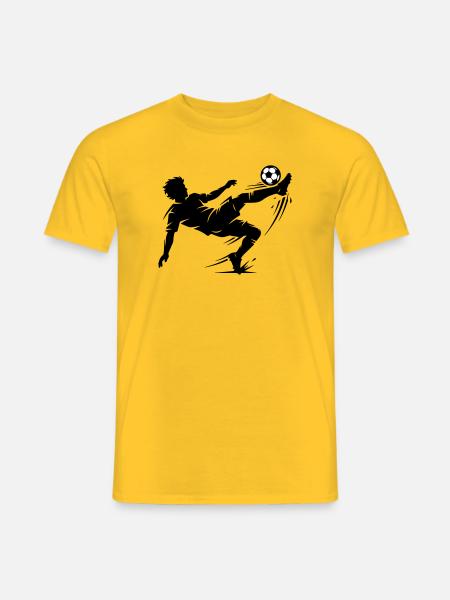 Overhead kick football silhouette - Men's T-Shirt - yellow