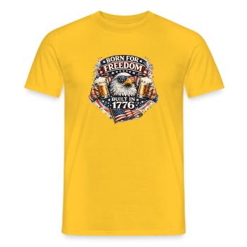 Born to Freedom 1776 4th of July Independence - Men's T-Shirt - yellow - Front - AI Model Male 178 dark (178cm)