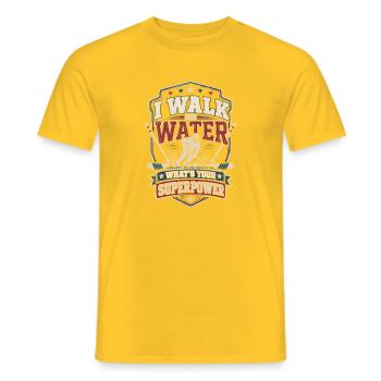 I'm walking on water – superpower - Men's T-Shirt - yellow - Front - AI Model Male 178 dark (178cm)