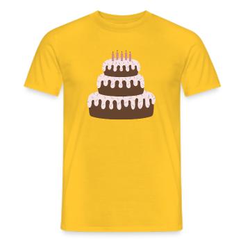 Pastel Cake Birthday - Men's T-Shirt - yellow - Front - AI Model Male 178 dark (178cm)