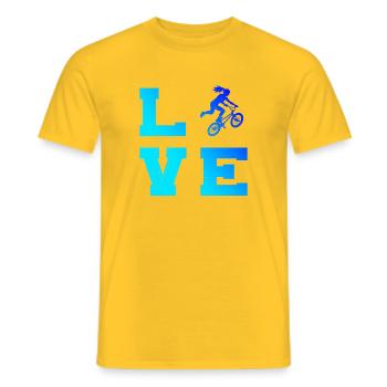 Dirt Jump Geschenkidee für eine Freestyle-Fahrerin - Männer T-Shirt - Gelb - Vorne - AI Model Male 178 dark (178cm)
