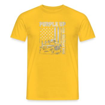 Violet pour les enfants militaires Camion Militaire Kid - T-shirt homme - jaune - Devant - AI Model Male 178 dark (178cm)