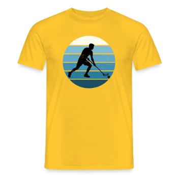Die Floorballspieler und Floorball passen zusammen - Männer T-Shirt - Gelb - Vorne - AI Model Male 178 dark (178cm)