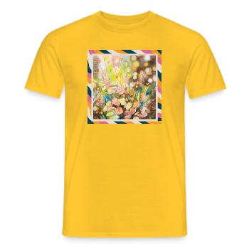 Richesse florale aquarelle - T-shirt homme - jaune - Devant - AI Model Male 178 dark (178cm)