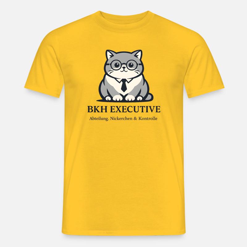 Executive Kater mit Brille - Männer T-Shirt - Gelb