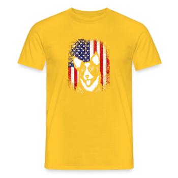 Bouvier australien chien - T-shirt homme - jaune - Devant - AI Model Male 178 dark (178cm)