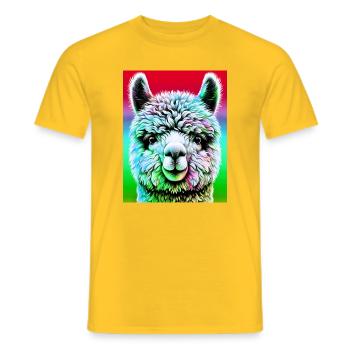 Alpaka - Männer T-Shirt - Gelb - Vorne - AI Model Male 178 dark (178cm)