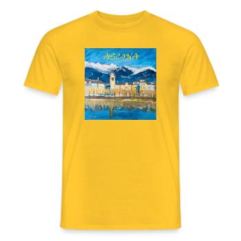 Ascona Colour Play Ville côtière - T-shirt homme - jaune - Devant - AI Model Male 178 dark (178cm)
