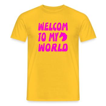horses - Men's T-Shirt - yellow - Front - AI Model Male 178 dark (178cm)