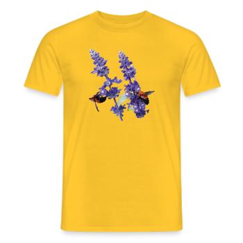 Vibrant_Salvia_Farinacea_-_Bumblebees - Men's T-Shirt - yellow - Front - AI Model Male 178 dark (178cm)