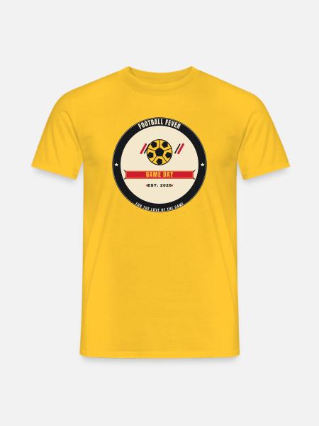 Football Fever 2026 — Vintage Soccer Emblem - Männer T-Shirt - Gelb