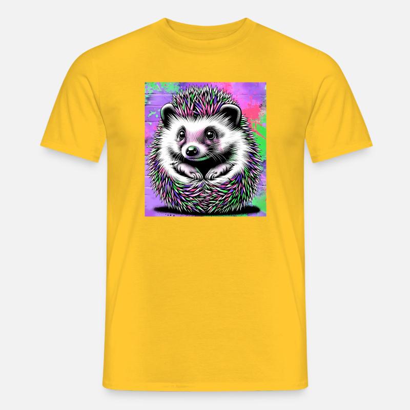 hérisson - T-shirt homme - jaune