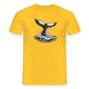 Wahlschwanzflosse - Männer T-Shirt - Gelb - Vorne - AI Model Male 178 dark (178cm)