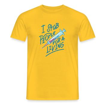 Ich stiche Leute für meinen Lebensunterhalt ab - Männer T-Shirt - Gelb - Vorne - AI Model Male 178 dark (178cm)