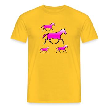 horses - Men's T-Shirt - yellow - Front - AI Model Male 178 dark (178cm)