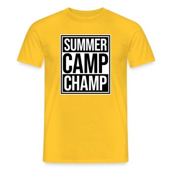 Summer Camp Champ Fun Kids Outdoor Adventure - Men's T-Shirt - yellow - Front - AI Model Male 178 dark (178cm)