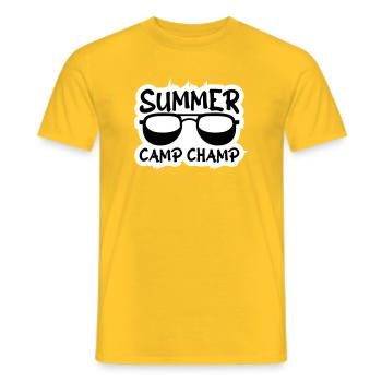 Summer Camp Champ Fun Kids Outdoor Adventure - Men's T-Shirt - yellow - Front - AI Model Male 178 dark (178cm)