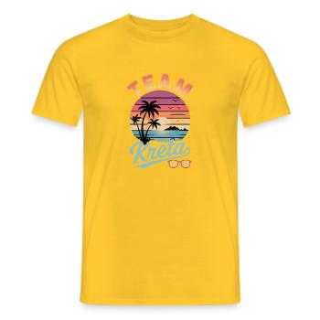 Team Kreta Strand Retro Sunset - Männer T-Shirt - Gelb - Vorne - AI Model Male 178 dark (178cm)