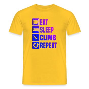 Les alpinistes et les grimpeurs s’accordent ensemble - T-shirt homme - jaune - Devant - AI Model Male 178 dark (178cm)