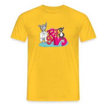 Doctor Lama and the numbers - Men's T-Shirt - yellow - Front - AI Model Male 178 dark (178cm)