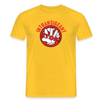 Intransigeant - T-shirt homme - jaune - Devant - AI Model Male 178 dark (178cm)
