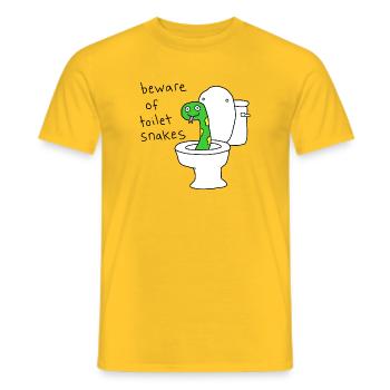 Beware Of Toilet Snakes - Men's T-Shirt - yellow - Front - AI Model Male 178 dark (178cm)