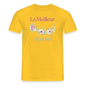 La Meilleur  épouse - T-shirt homme - jaune - Devant - AI Model Male 178 dark (178cm)