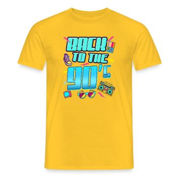 Back to the 90s Neon Retro - Männer T-Shirt - Gelb - Vorne - AI Model Male 178 dark (178cm)