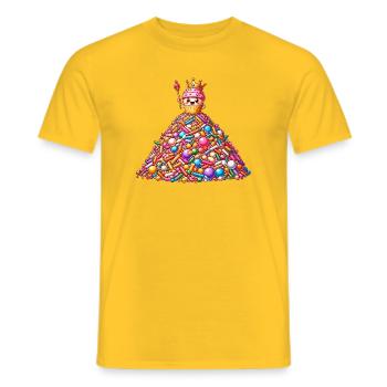 Montagne de bonbons colorée avec cupcake - T-shirt homme - jaune - Devant - AI Model Male 178 dark (178cm)