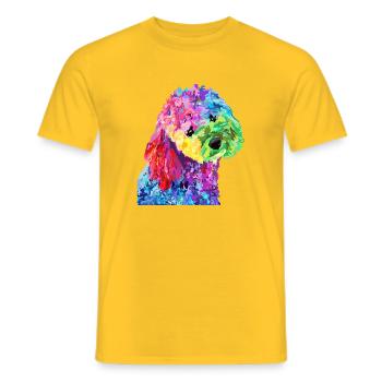 Regenbogenpudel-Popkunst - Männer T-Shirt - Gelb - Vorne - AI Model Male 178 dark (178cm)