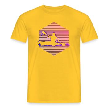 Whitewater Kayak Gift for a Whitewater Rafting Driver - Men's T-Shirt - yellow - Front - AI Model Male 178 dark (178cm)