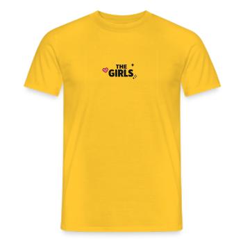 The Girls Herz-Design - Männer T-Shirt - Gelb - Vorne - AI Model Male 178 dark (178cm)