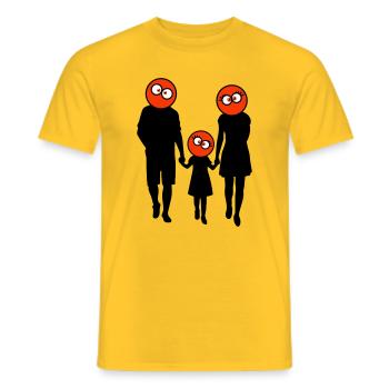 Familie Silhouette Liebe Kinder Eltern Mama Papa - Männer T-Shirt - Gelb - Vorne - AI Model Male 178 dark (178cm)