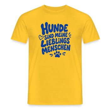 Hunde Sind Meine Lieblingsmenschen - Männer T-Shirt - Gelb - Vorne - AI Model Male 178 dark (178cm)