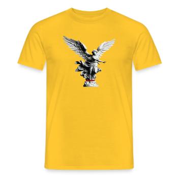 Angel Statue Black & White Elegance - Men's T-Shirt - yellow - Front - AI Model Male 178 dark (178cm)