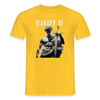 Noble David with Sword - Men's T-Shirt - yellow - Front - AI Model Male 178 dark (178cm)