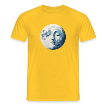 Mondgesicht im Blauen Mondschein - Männer T-Shirt - Gelb - Vorne - AI Model Male 178 dark (178cm)
