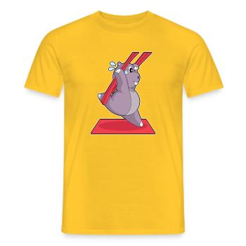 Hippopotamus Yoga Gymnastique - T-shirt homme - jaune - Devant - AI Model Male 178 dark (178cm)