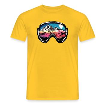 Skibrille Berge Ski - Männer T-Shirt - Gelb - Vorne - AI Model Male 178 dark (178cm)