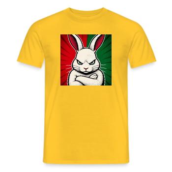 Hase mit Null-Bock auf Weihnachten - Männer T-Shirt - Gelb - Vorne - AI Model Male 178 dark (178cm)