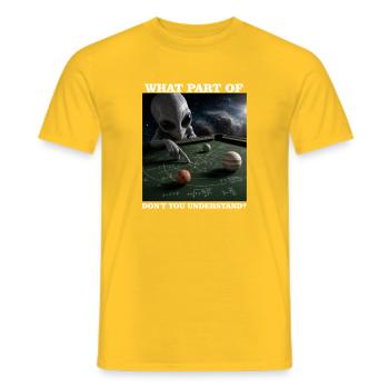 Billard Physique Extraterrestre Joueur de nerds Joueur de billard - T-shirt homme - jaune - Devant - AI Model Male 178 dark (178cm)